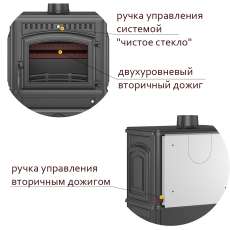 Печь-камин Везувий LV-12S Антрацит в Молодечно