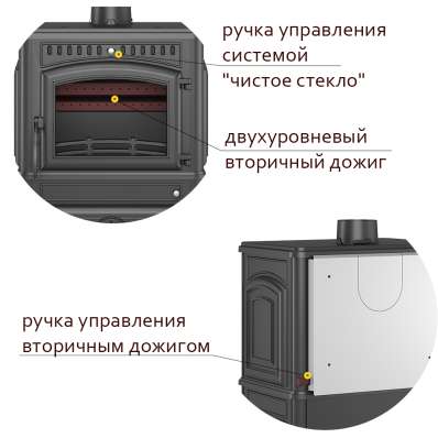 Печь-камин Везувий LV-12РS Антрацит в Молодечно