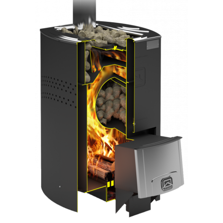 Печь для бани Теплодар Домна-20 ЛК Панорама в Молодечно