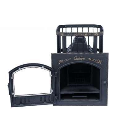 Печь банная Сибирь-24 с каминной дверцей Сибирь (545х545) в Молодечно