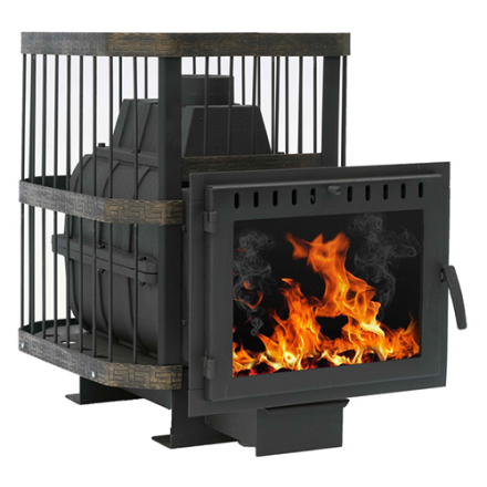 Печь банная Сибирь-24 (панорамное стекло, сетка квадрат) в Молодечно