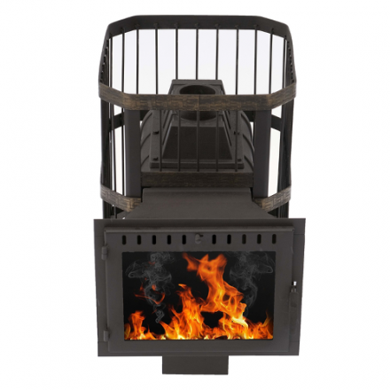 Печь банная Сибирь-24 (панорамное стекло, сетка квадрат) в Молодечно