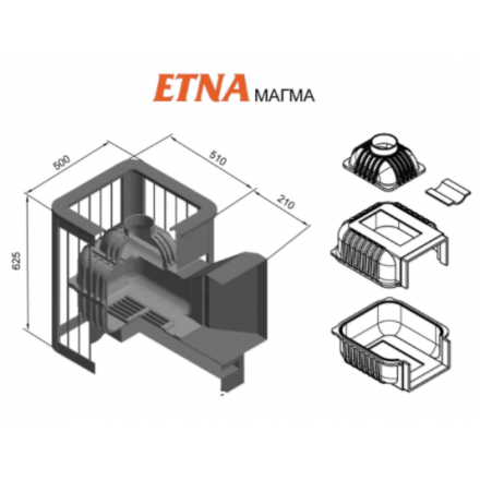 Печь для бани Этна Магма 18 (Панорама) в Молодечно