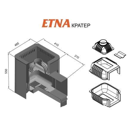 Печь для бани Этна Кратер 18 (ДТ-4С) в Молодечно