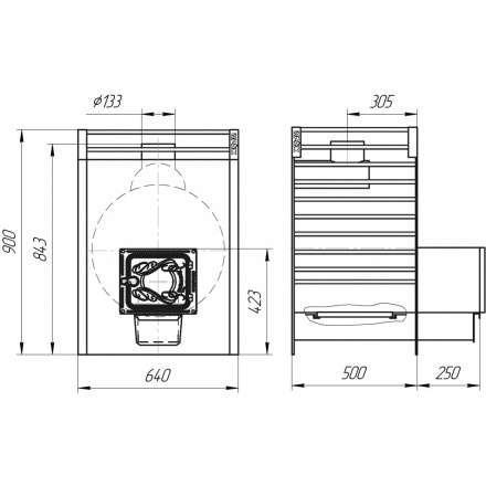 Печь для бани Добросталь Жара-люкс 30 чугунная дверка в Молодечно