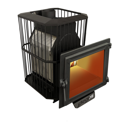 Банная печь Пегас 16 панорама нерж сетка фото в Молодечно