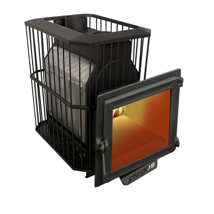 Банная печь Пегас 26 нерж панорама сетка фото в Молодечно