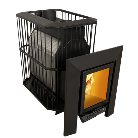 Банная печь Пегас 26 нерж со стеклом сетка фото в Молодечно