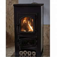 Купить стальной камин Везувий ПК-01 (270) в Молодечно фото в интерьере в Молодечно