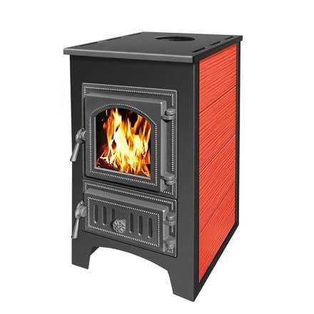 Печь-камин Везувий ПК-01 (270) красная 9 кВт Амазонка бай фото в Молодечно