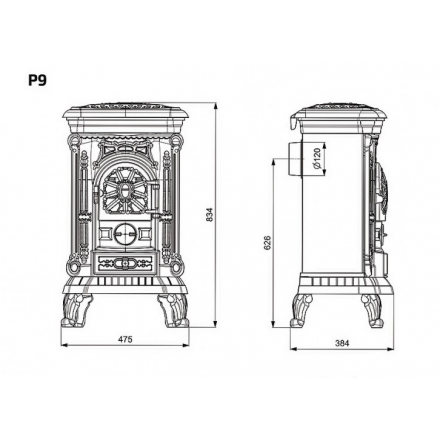 Печь-камин Kawmet P9 (8 кВт) EKO в Молодечно