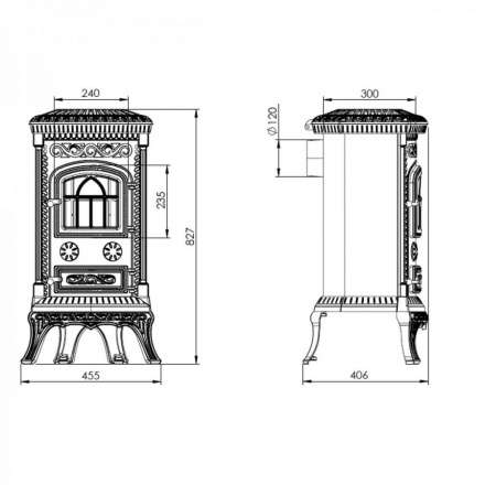 Купить Печь-камин Печь-камин NORDflam Plato чугун в Молодечно Амазонка бай фото в Молодечно