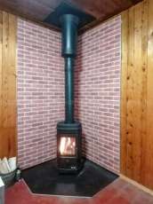 Купить недорогой камин с большим стеклом EVEREST F7 в Молодечно в Молодечно