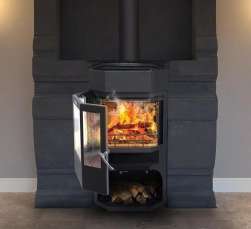 Недорогой камин с отделкой шамотом Сибирь 12 фото в Молодечно