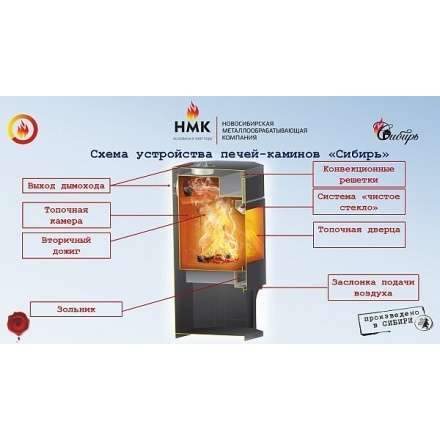 Стальной популярный камин с дровницей Сибирь 12 фото в Молодечно