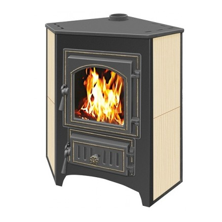 Печь-камин Везувий ПК-01 (220) угловой бежевый 9 кВт Амазонка бай фото в Молодечно