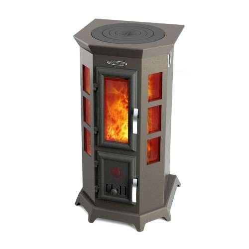 Отопительная печь Термофор Статика Секста, чёрная бронза Амазонка бай фото в Молодечно