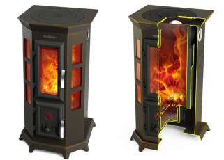 Стальная печь Термофор Статика Секста, чёрная бронза фото в Молодечно