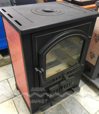 Купить Печь-камин Везувий ПК-01 (270) с плитой  красная 9 кВт в Молодечно в Молодечно