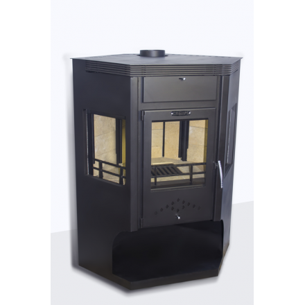 Стальной камин Сибирь 15 с дровницей фото в Молодечно