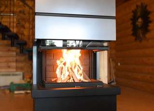 Стальной большой камин Родос 800 черный фото в Молодечно