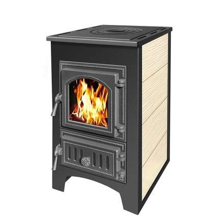 Печь-камин Везувий ПК-01 (270) c плитой бежевая 9 кВт Амазонка бай фото в Молодечно