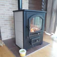 Купить Печь-камин Везувий ПК-01 (205) c плитой бежевая 12 кВт в Молодечно в Молодечно