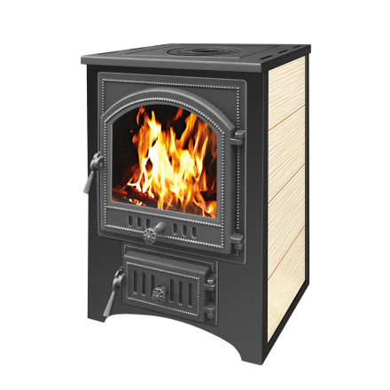 Печь-камин Везувий ПК-01 (205) c плитой бежевая 12 кВт Амазонка бай фото в Молодечно