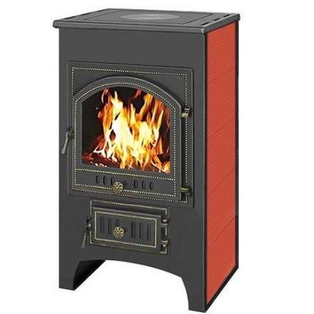 Печь-камин Везувий ПК-02 (205) с плитой красная 12 кВт Амазонка бай фото в Молодечно