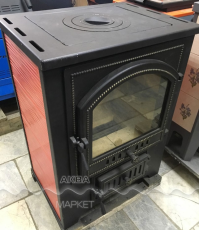 Купить Печь-камин Везувий ПК-01 (205) c плитой красная 12 кВт в Молодечно в Молодечно