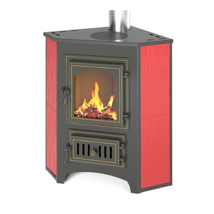Печь-камин Везувий ПК-01 (220) с конфоркой угловой красный 9 кВт купить в Молодечно