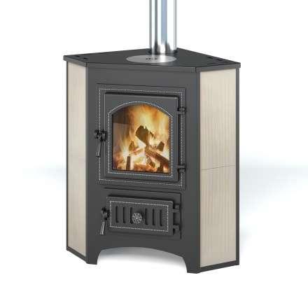 Печь-камин Везувий ПК-01 (220) с конфоркой угловой бежевый 9 кВт Амазонка бай фото в Молодечно