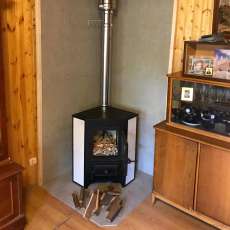 Купить Печь-камин Везувий ПК-01 (220) с конфоркой угловой бежевый 9 кВт в Молодечно в Молодечно