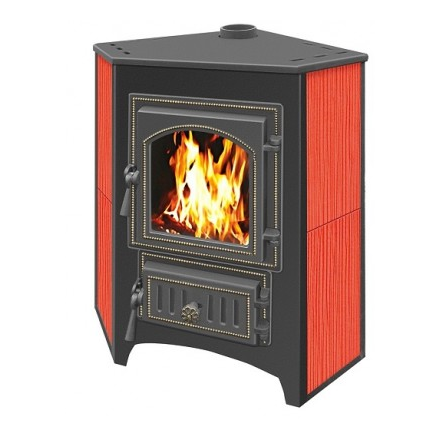 Печь-камин Везувий ПК-01 (220) угловой красный 9 кВт Амазонка бай фото в Молодечно