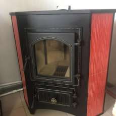 Купить Печь-камин Везувий ПК-01 (220) угловой красный 9 кВт в Молодечно в Молодечно