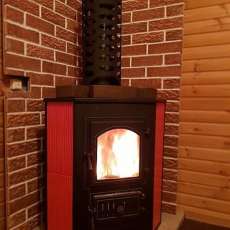 Купить Печь-камин Везувий ПК-01 (220) угловой красный 9 кВт в Молодечно в Молодечно