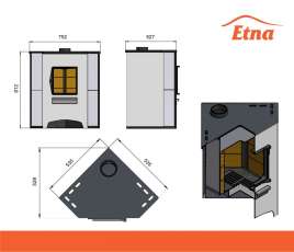 Печь-камин со стеклом ЭТНА (ДТ-4С) угловой Амазонка бай фото в Молодечно