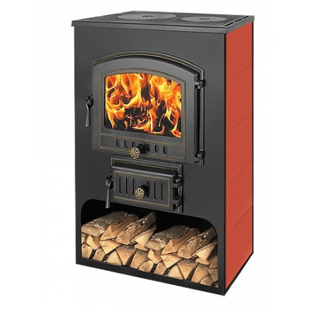 Печь-камин Везувий ПК-03 (224) с плитой красный 12 кВт Амазонка бай фото в Молодечно