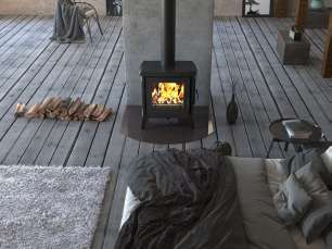 Купить чугунный Печь-камин EVEREST S13 в Молодечно фото в интерьере в Молодечно