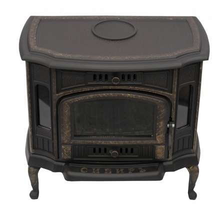 Стильный камин со стеклом Сибирь 10 чугунная Фото в Молодечно