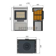 недорогой печь-камин со стеклом ЭТНА (БКД) с плитой Амазонка бай фото в Молодечно