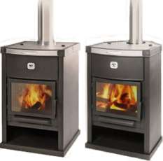 Стальной печь-камин с плитой и дровницей Теплодар ОВ-120 (прямой) фото в Молодечно