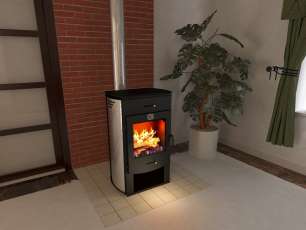 Стальной камин со стеклом Теплодар Танго фото в Молодечно