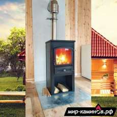 Недорогая печь-камин со стеклом ЭТНА (БКД) с плитой в интерьере фото в Молодечно