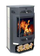 Стальной камин с дровницей Теплодар Румба фото в Молодечно