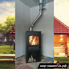 Печь-камин ЭТНА (БКД) с плитой и ТО Бежевый высокий в Молодечно