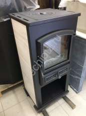 Печь-камин со стеклом ЭТНА (БКД) с плитой и ТО фото в Молодечно