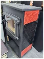 Стальной камин ЭТНА (Панорама) с плитой Антрацит" высокий фото в Молодечно