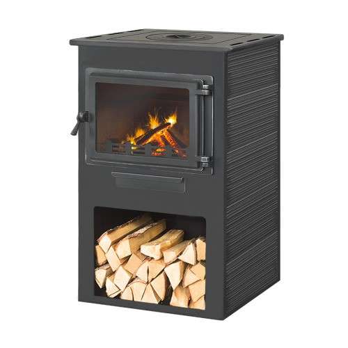 Печь-камин ЭТНА (Панорама) с плитой фото в Молодечно