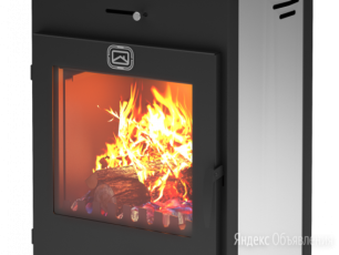 Стальной недорогой камин со стеклом и дровницей Теплодар Танго плюс фото в Молодечно